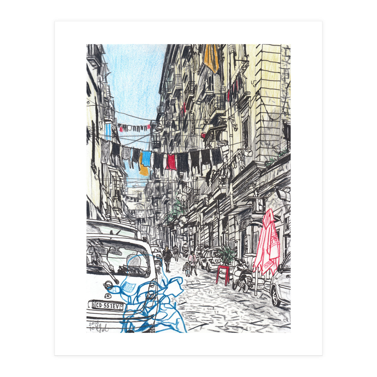 Drying Laundry In Napoli (Print Only)