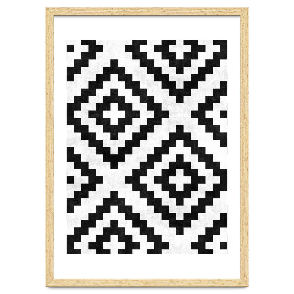 Urban Tribal Pattern No.18 - Aztec - Black and White Concrete