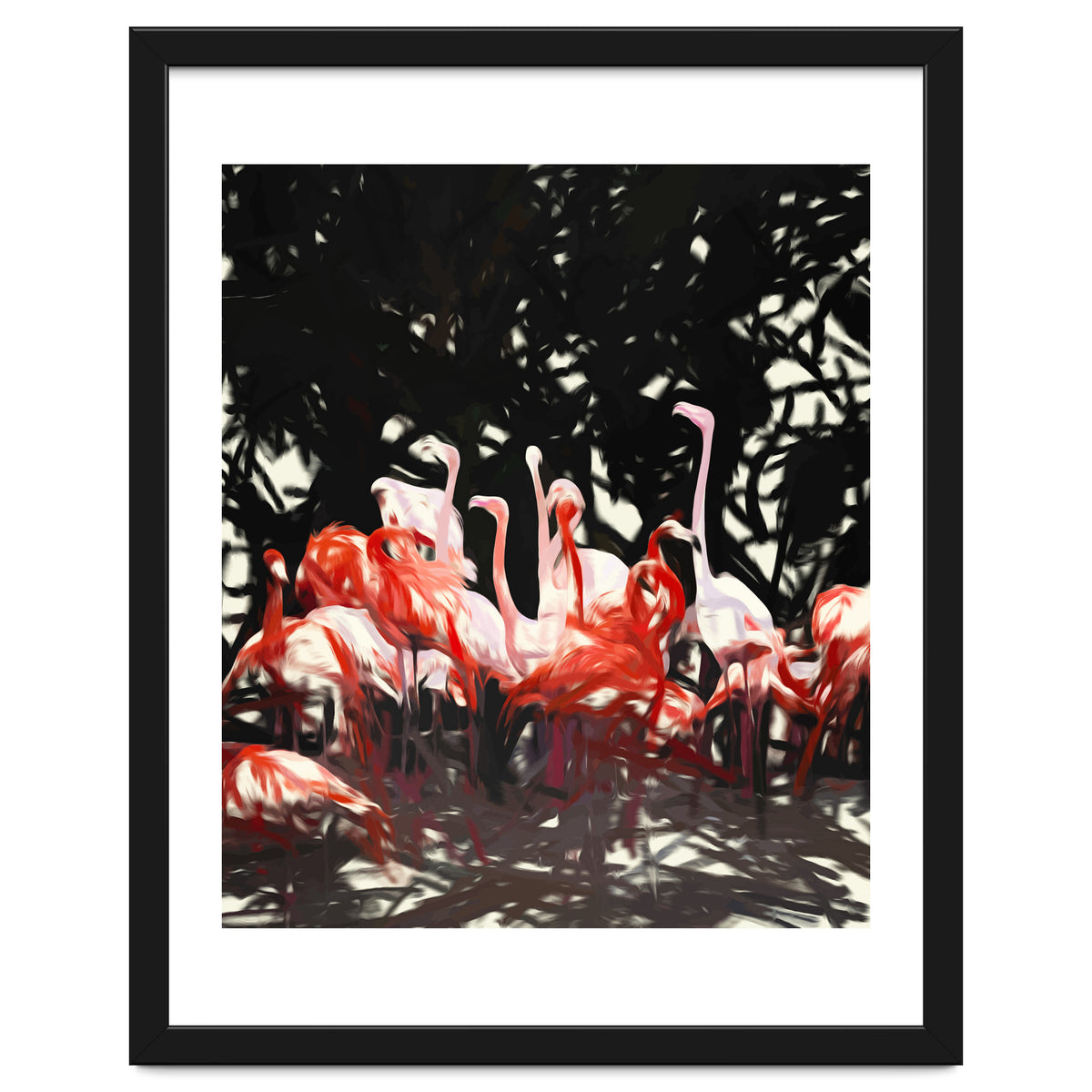 Flamingoes Under The Banyan Tree