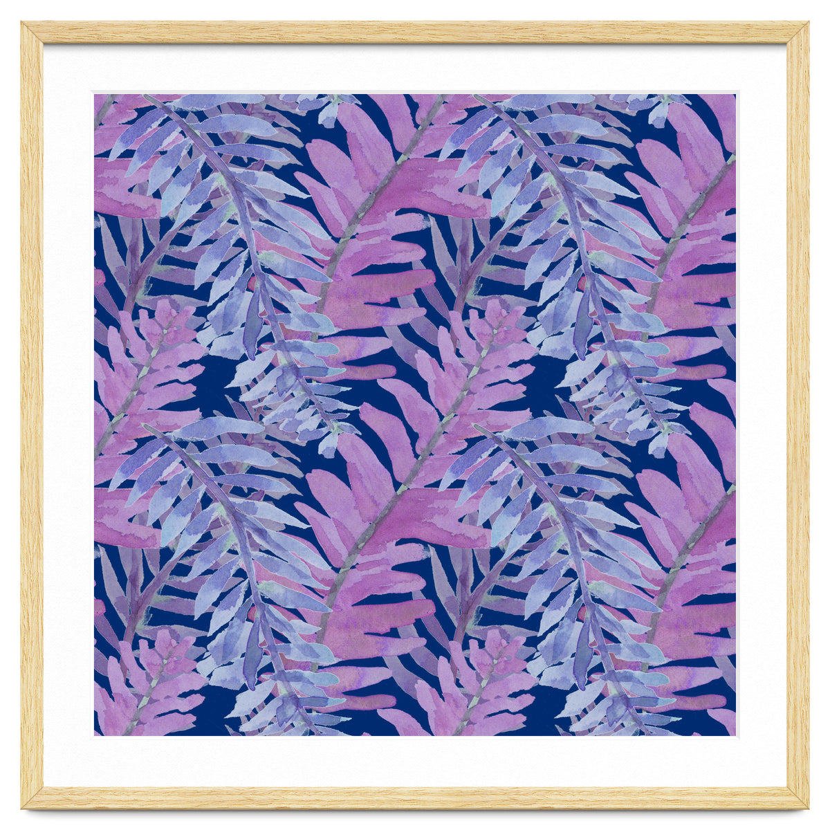 Woodland Ferns in Blue