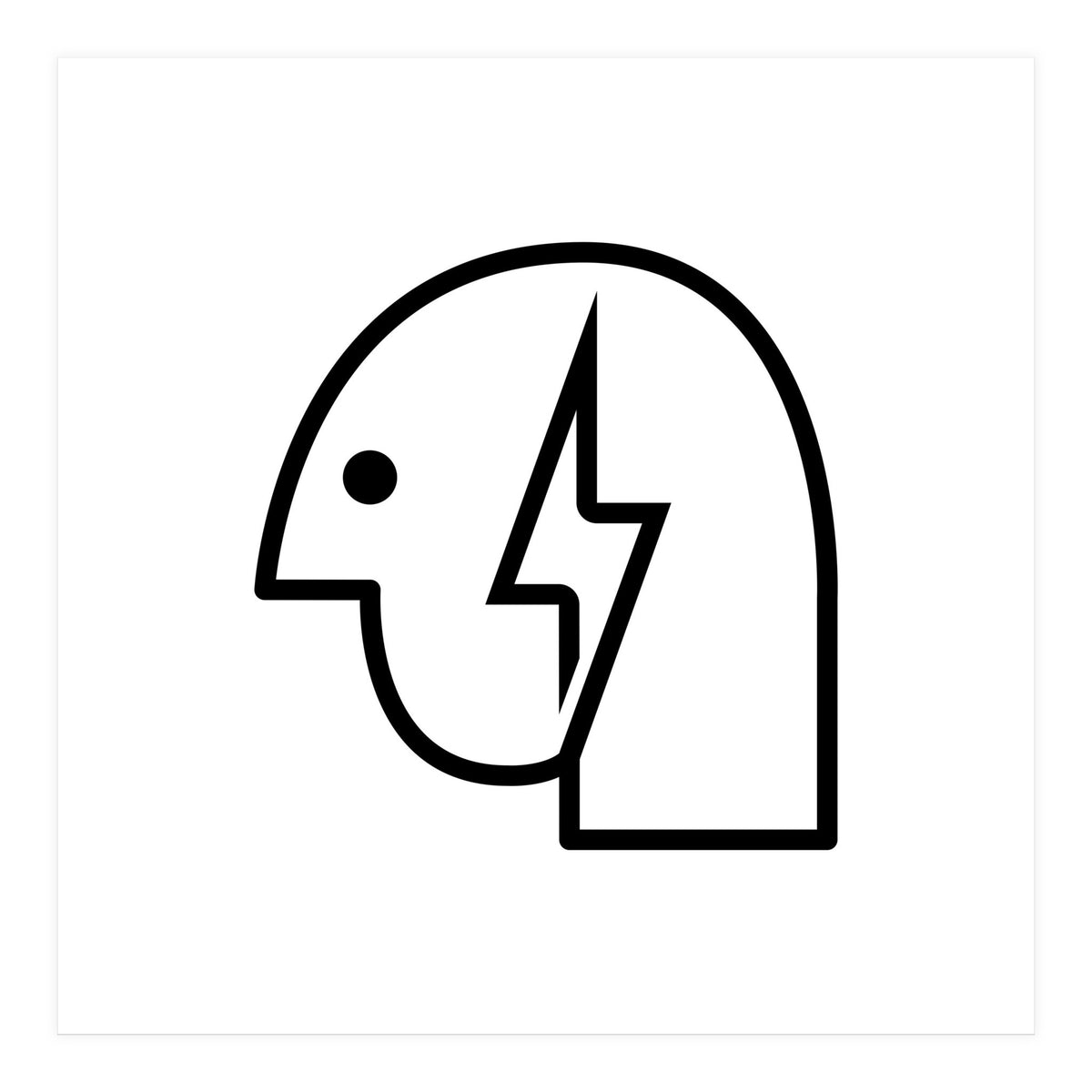 Head Lightning_White (Print Only)