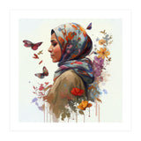 Watercolor Floral Muslim Woman #2 (Print Only) thumbnail