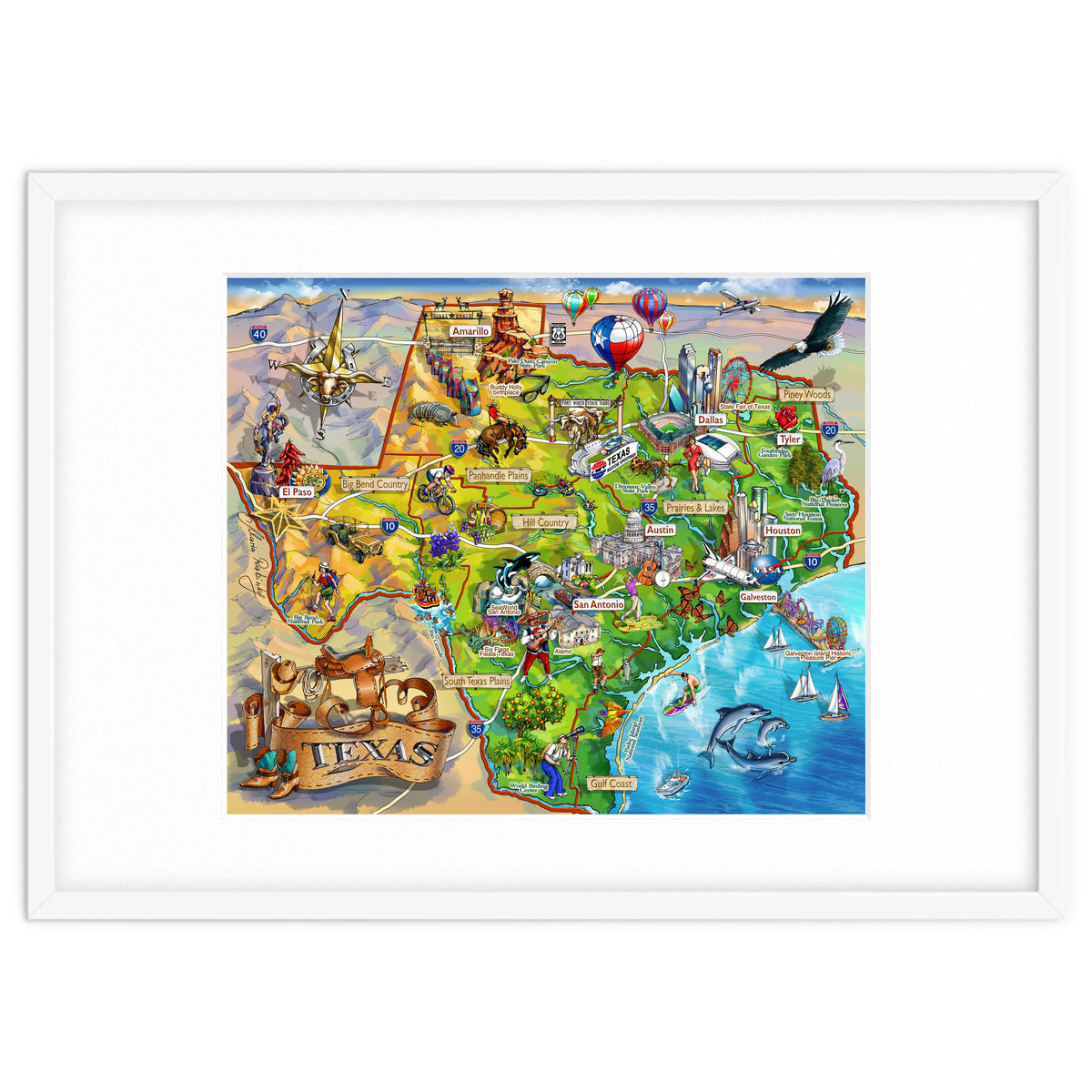 Texas Illustrated Map