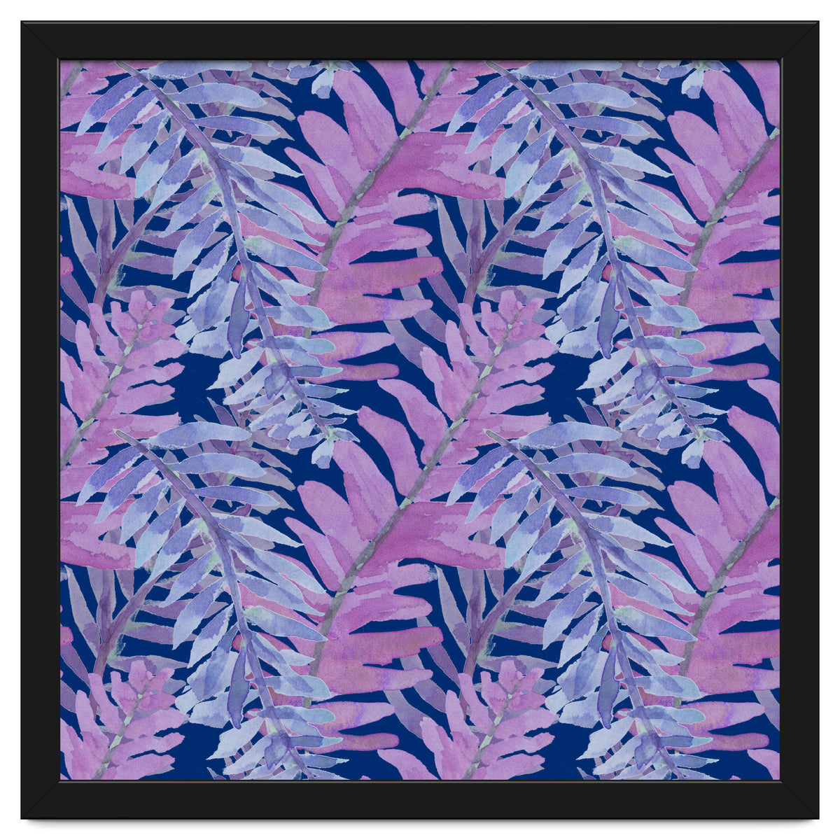 Woodland Ferns in Blue