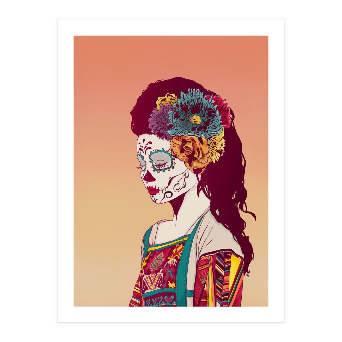 Mexican Skull Lady (Print Only)