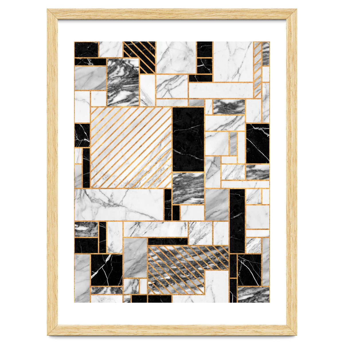 Random Pattern - Black and White Marble