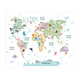 Pastel Animal World Map  (Print Only) thumbnail