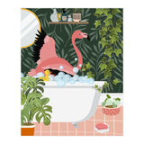 Flamingo Taking a Bubble Bath (Print Only) thumbnail