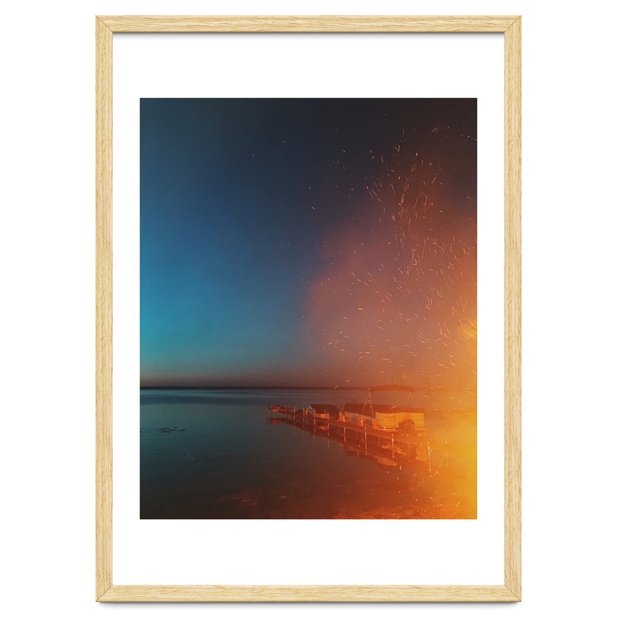 Firelight by the dock