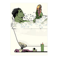 The Incredible Hulk in the Bath, funny Bathroom Humour (Print Only)
