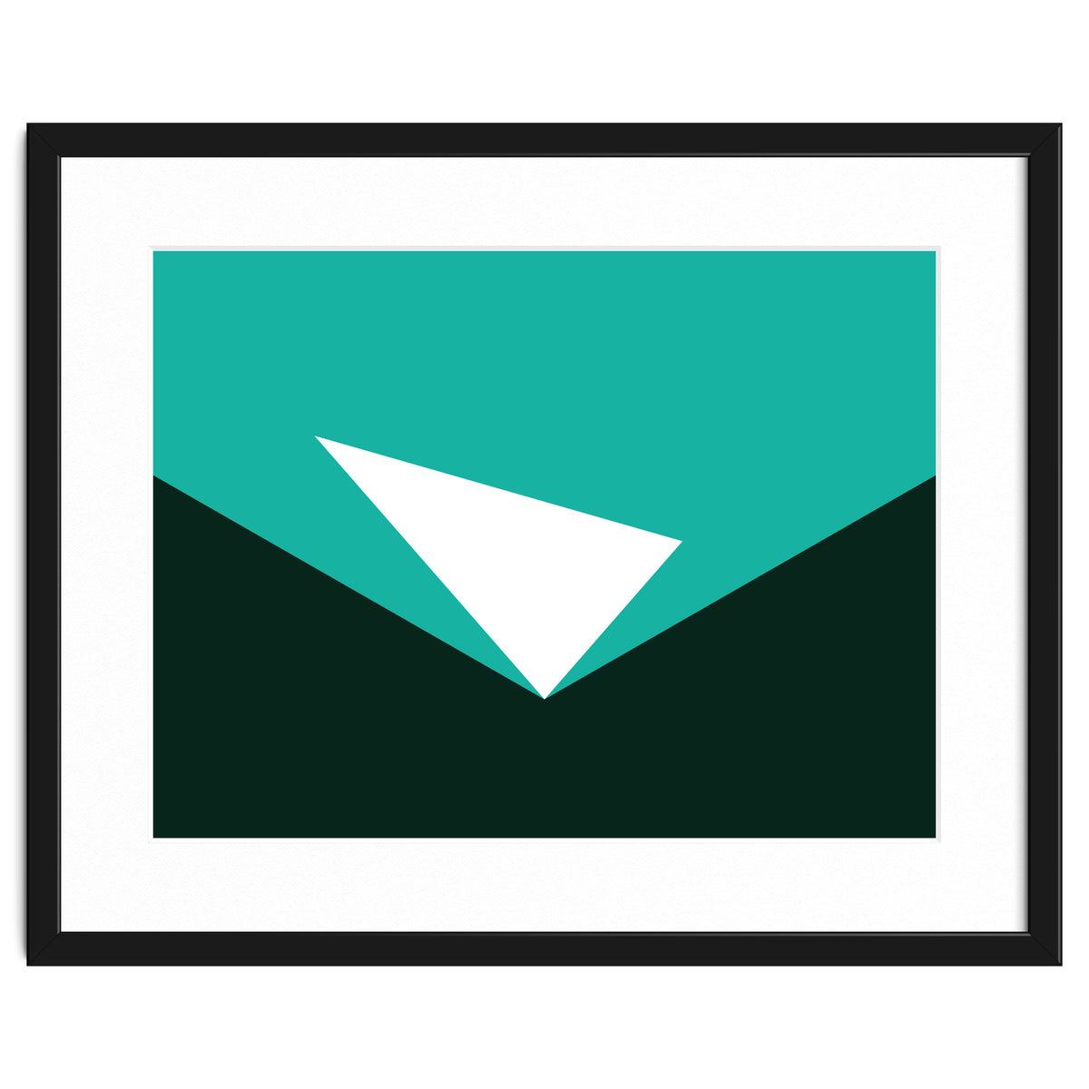 Geometric Shapes No. 57 - turquoise & black