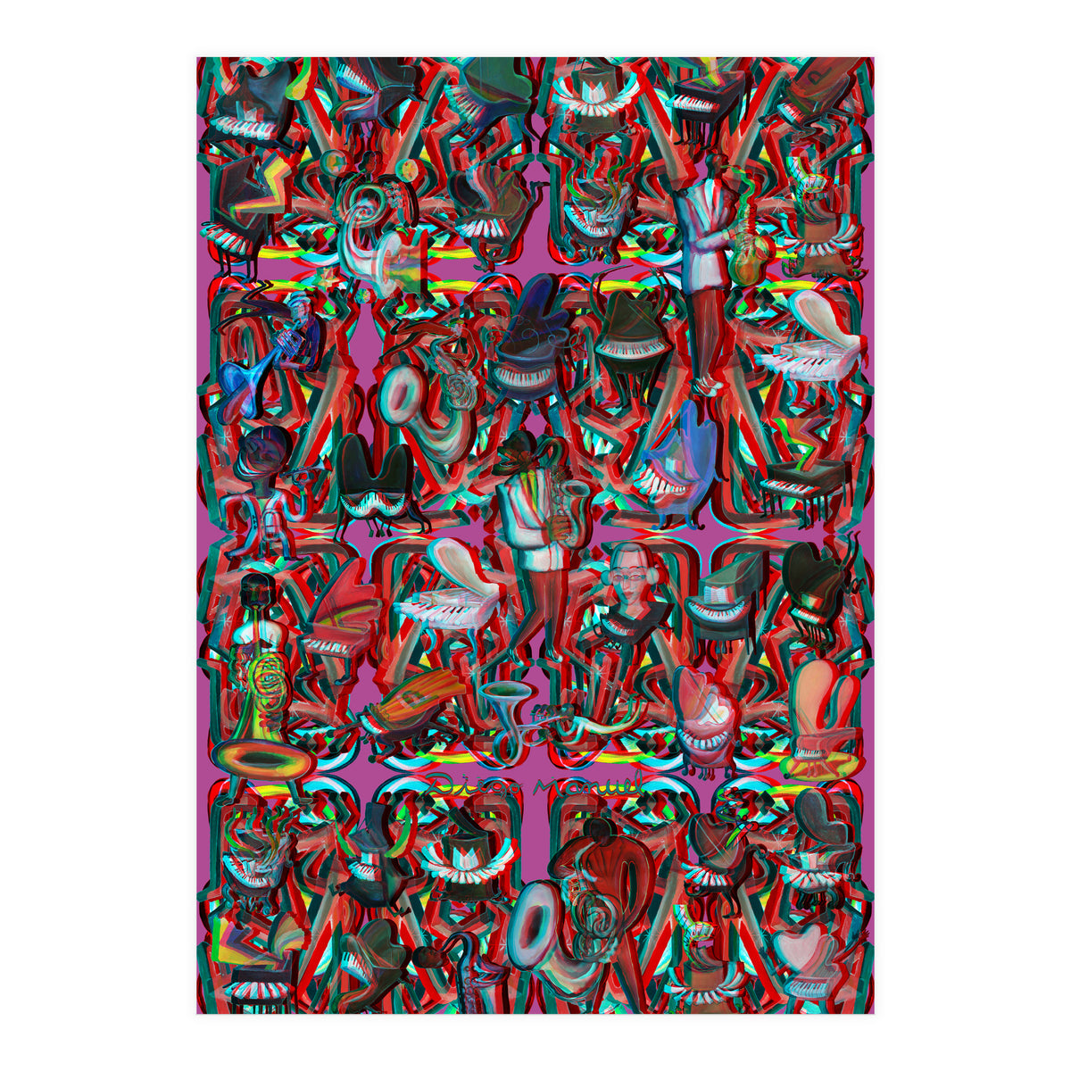 Formas 14 34 3d And Pianos 2 (Print Only)