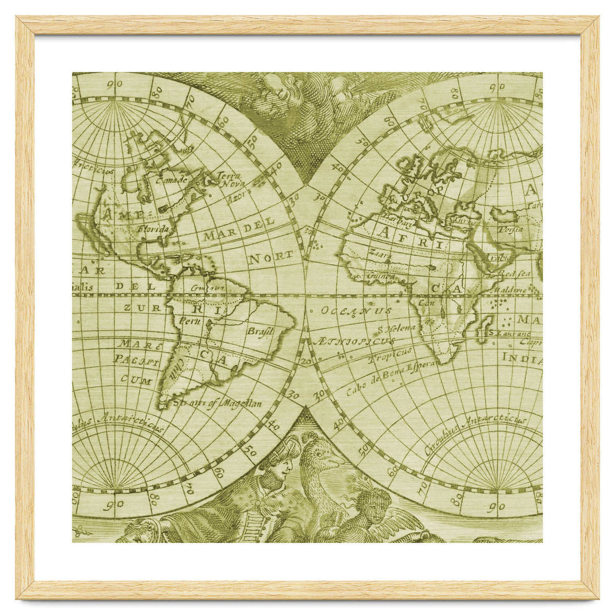 Vintage Mapa Mundi