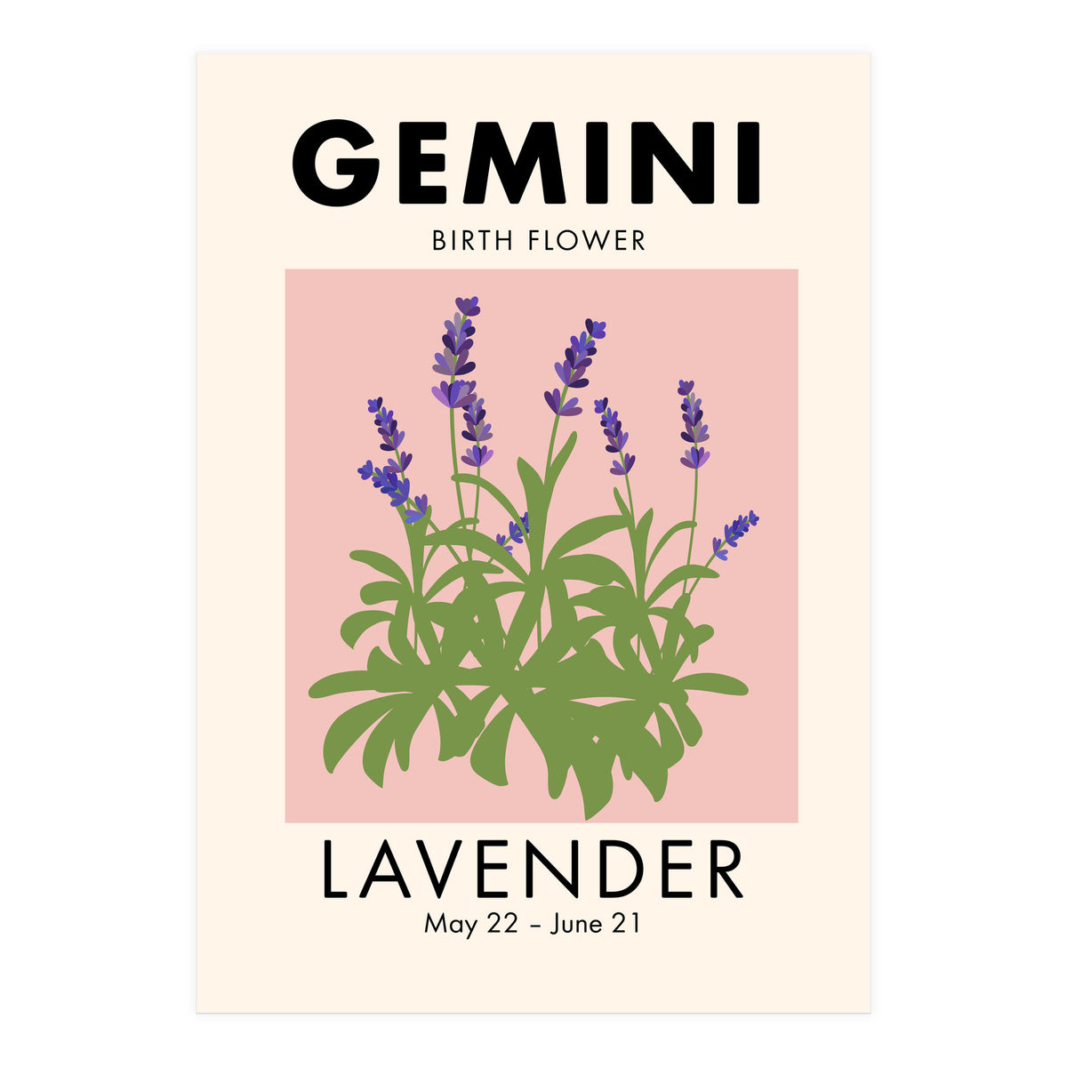 Gemini Birth Flower Lavender (Print Only)