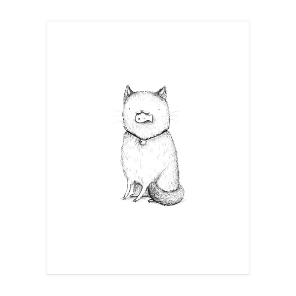 Kitty with a Fish Cracker (Print Only)