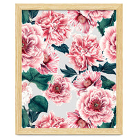 Pattern pink vintage peonies