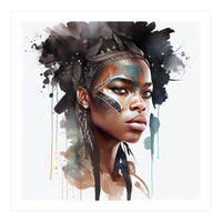 Watercolor African Warrior Woman #6 (Print Only)