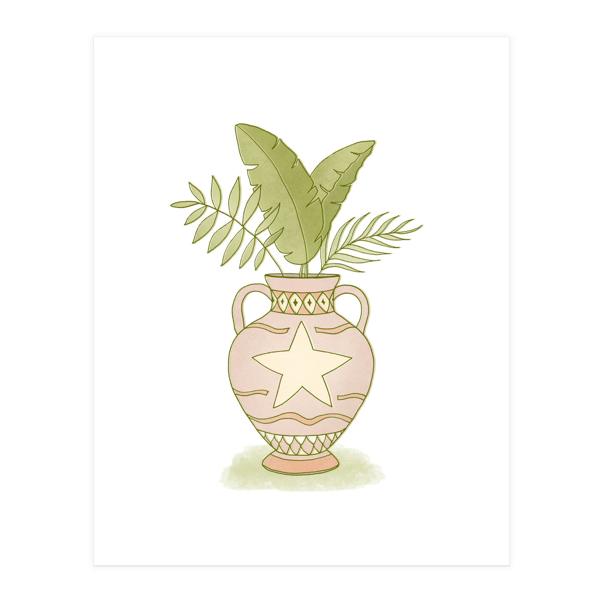 Leaves In A Vase (Print Only)