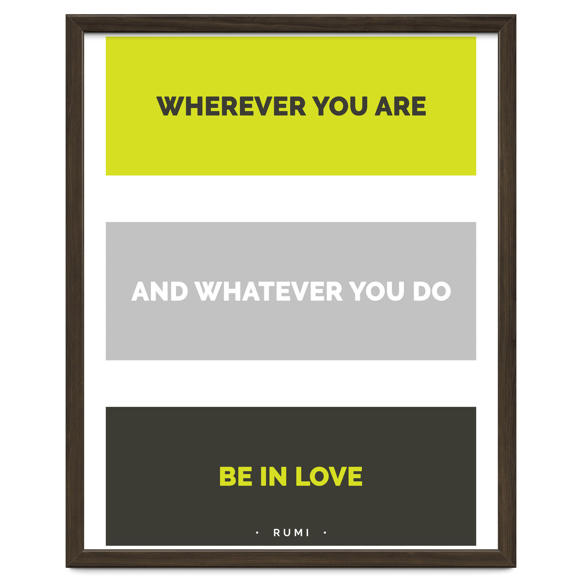 Be In Love - Rumi Quote Typography