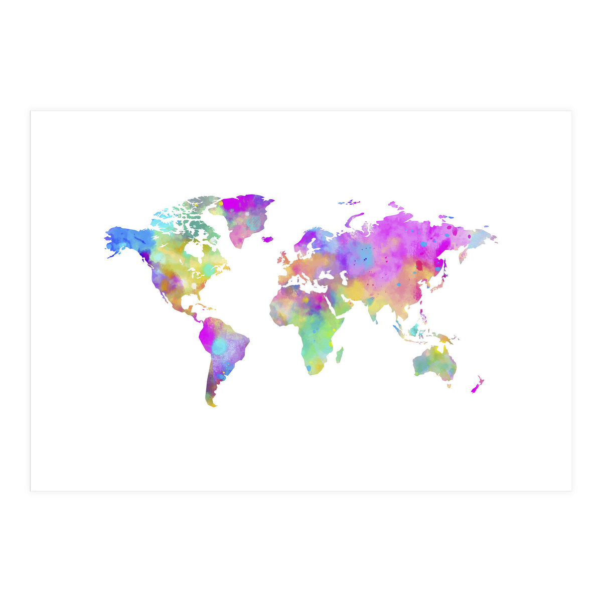 Colorful Watercolor Map (Print Only)