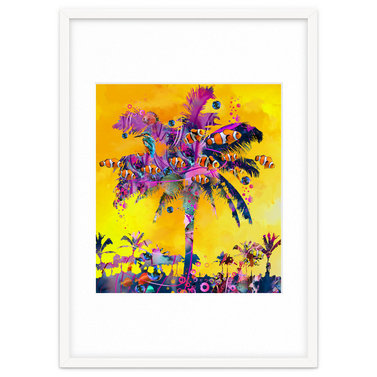 Purple Palm with Fish