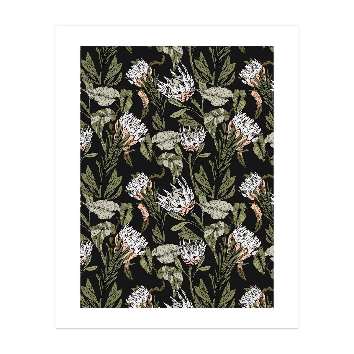 Dark pattern botanical boho (Print Only)
