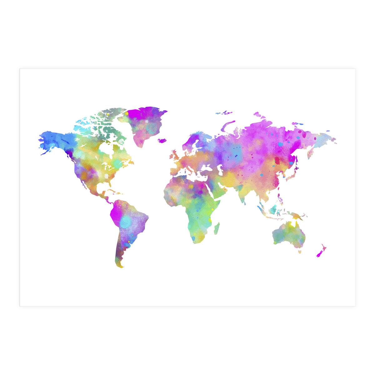 Colorful Watercolor Map (Print Only)