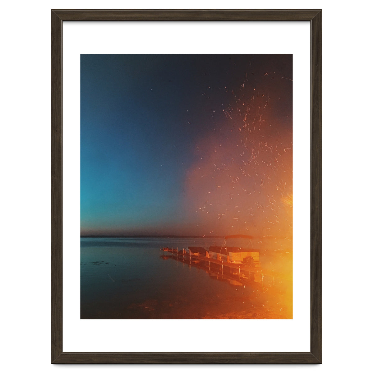 Firelight by the dock