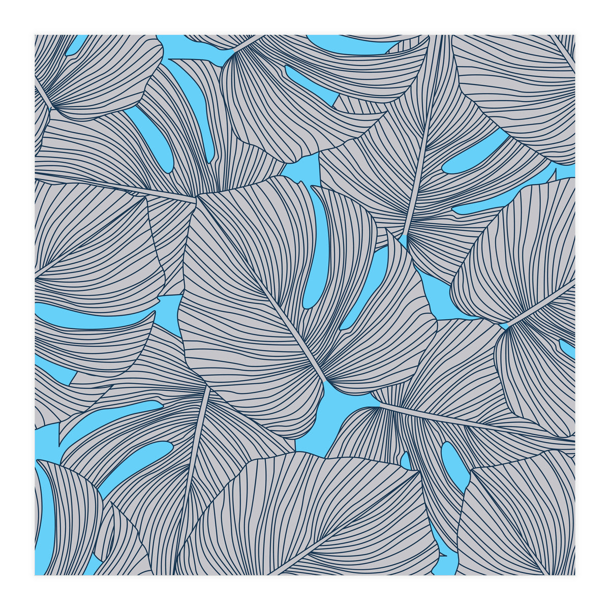 Leaves On Blue (Print Only)