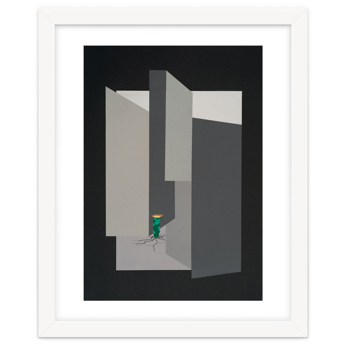 Small flower in concrete landscape.