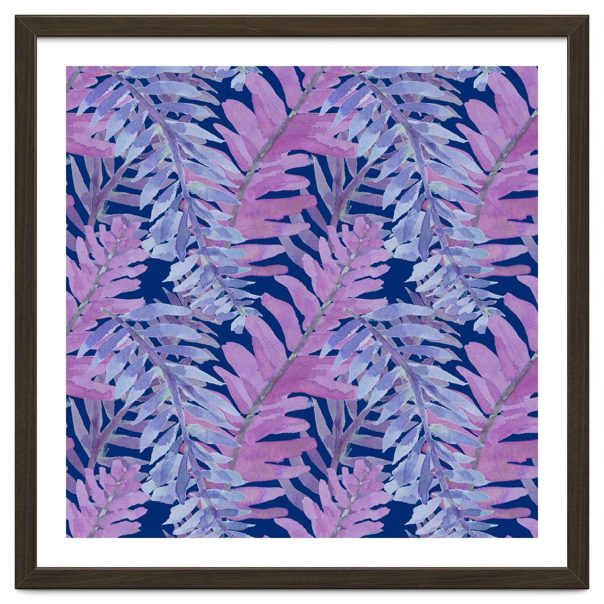 Woodland Ferns in Blue