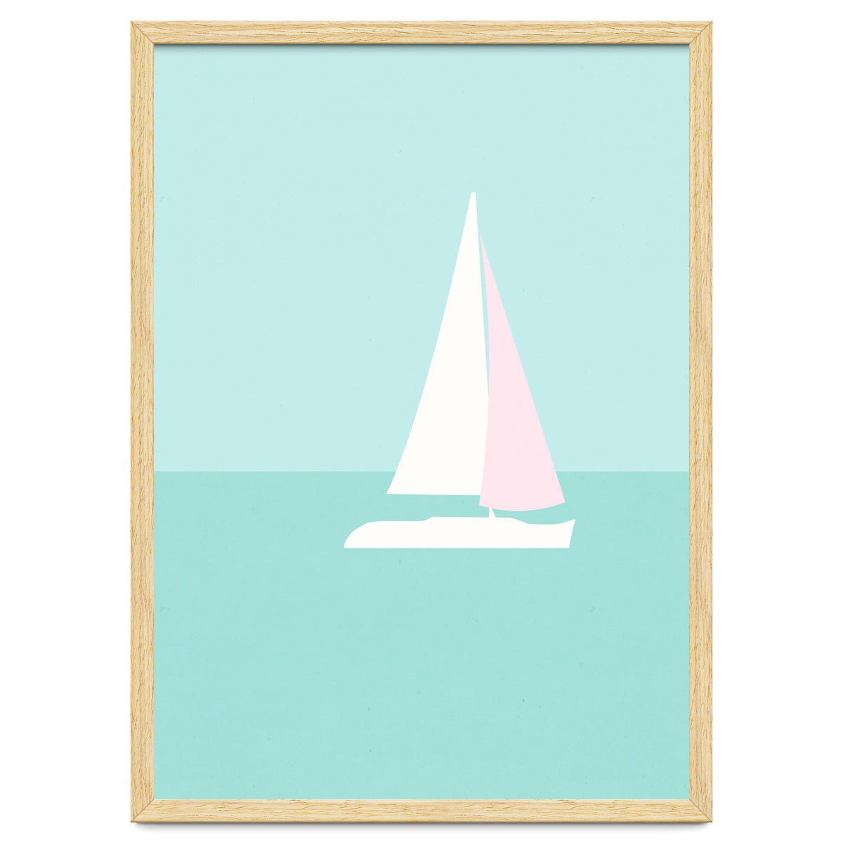 Minimal Sailboat - Turquoise Coast