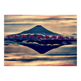 Reflection on Mount Fuji with cherry trees. (Print Only) thumbnail