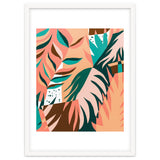 Watching The Leaves Turn, Tropical Autumn Colorful Eclectic Abstract Palm Nature Boho Graphic Design thumbnail