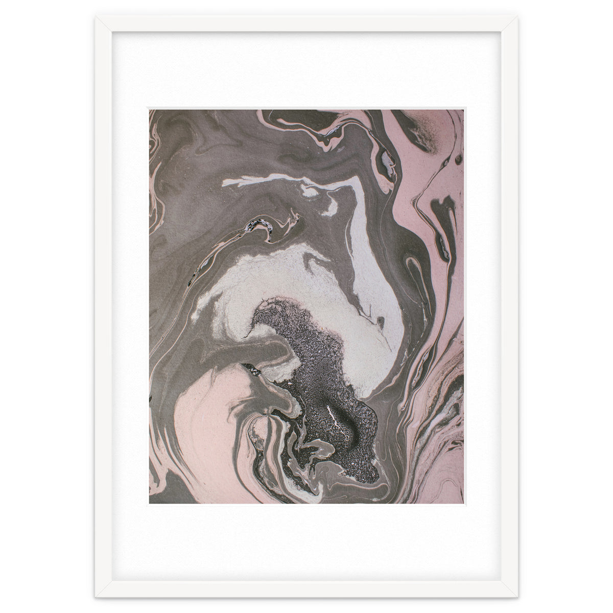 Pink and gray marbled paper