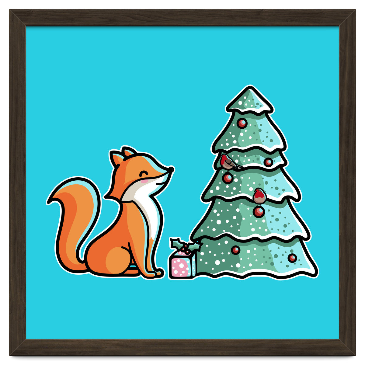 Cute Fox Christmas Tree