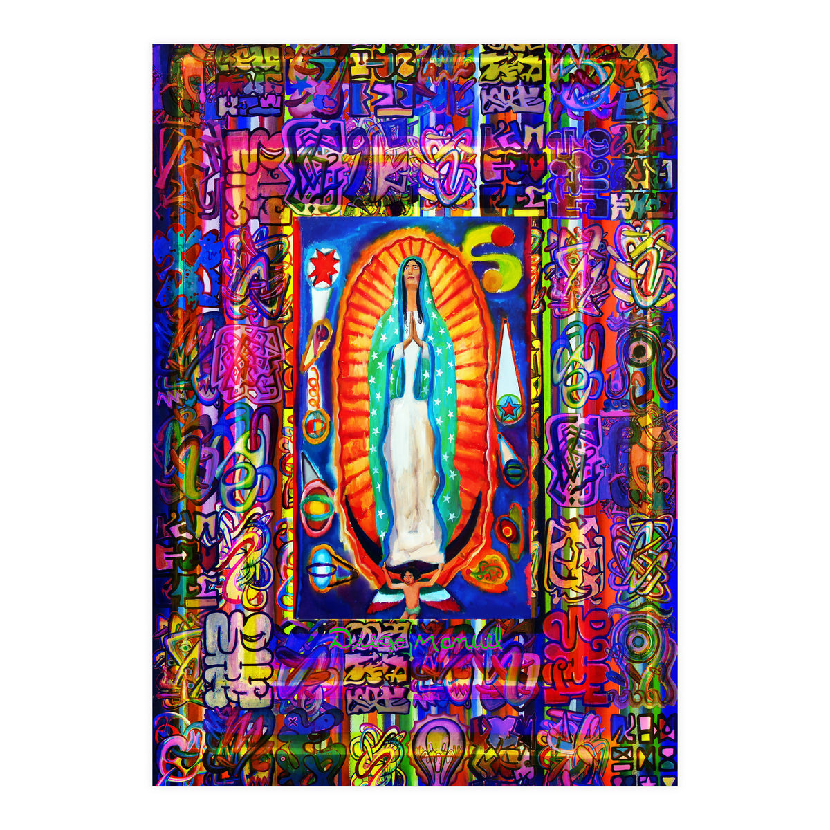 Graffiti Digital 2022 339 and Virgin of Guadalupe (Print Only)