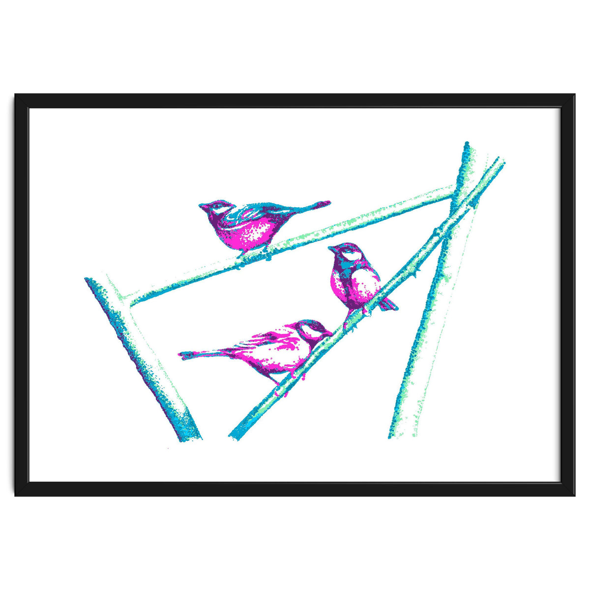 Garden Birds On A Branch