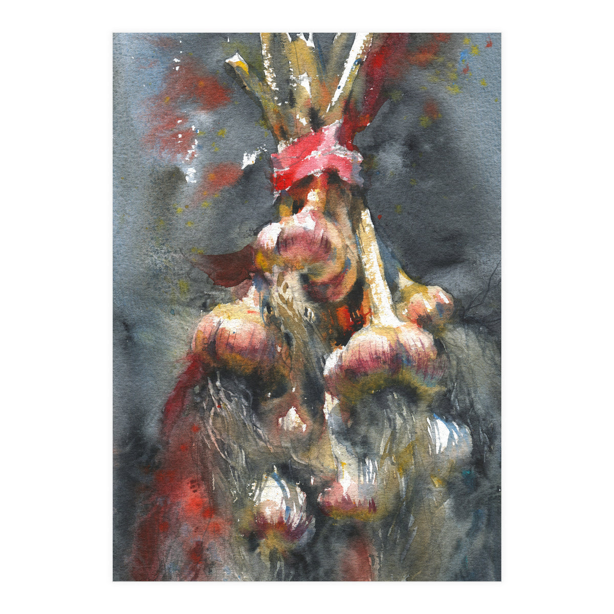 Garlic. Still-life  watercolor painting (Print Only)