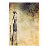 VINTAGE FASHION LADY IN ABSTRACT FOREST II (Print Only) thumbnail