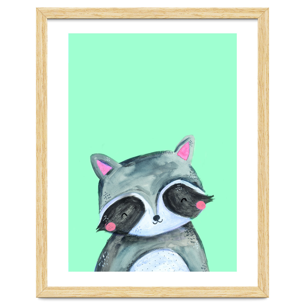 Woodland Racoon On Mint