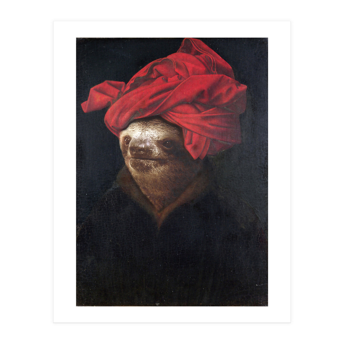 Sloth With Red Turban (Print Only)