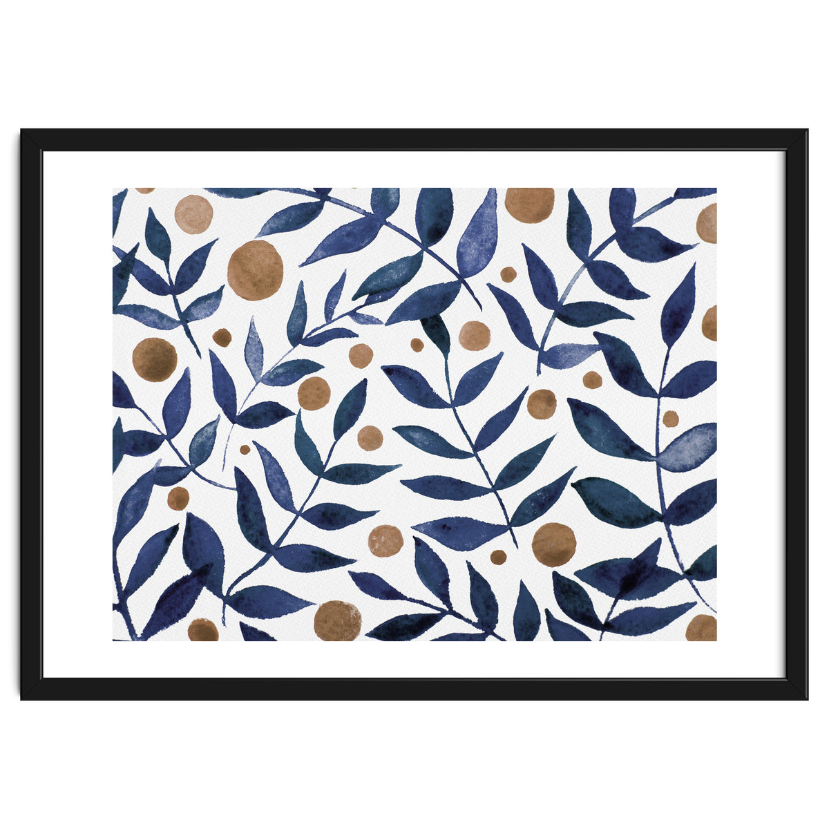 Watercolor Indigo Branches