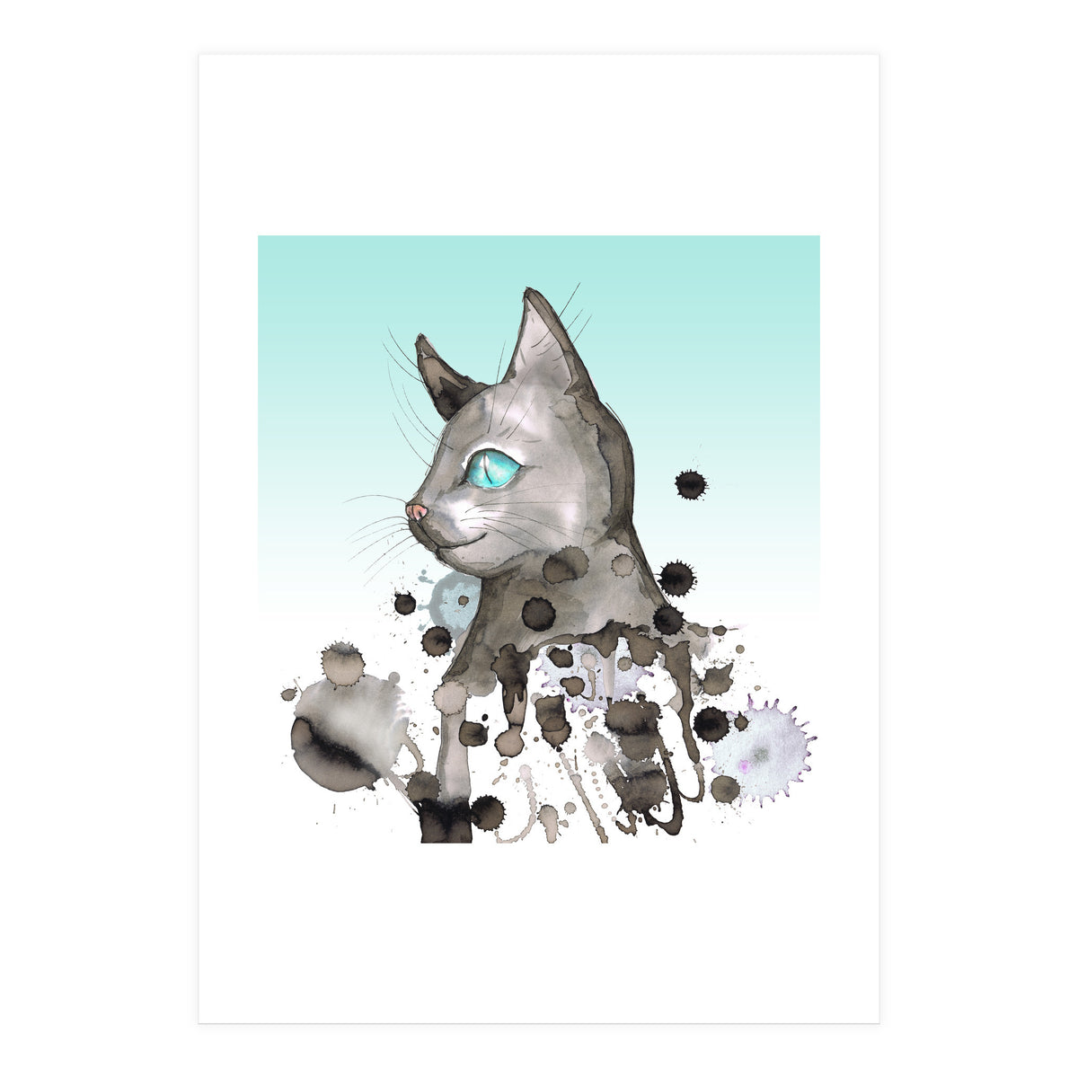 Wild grunge cat (Print Only)