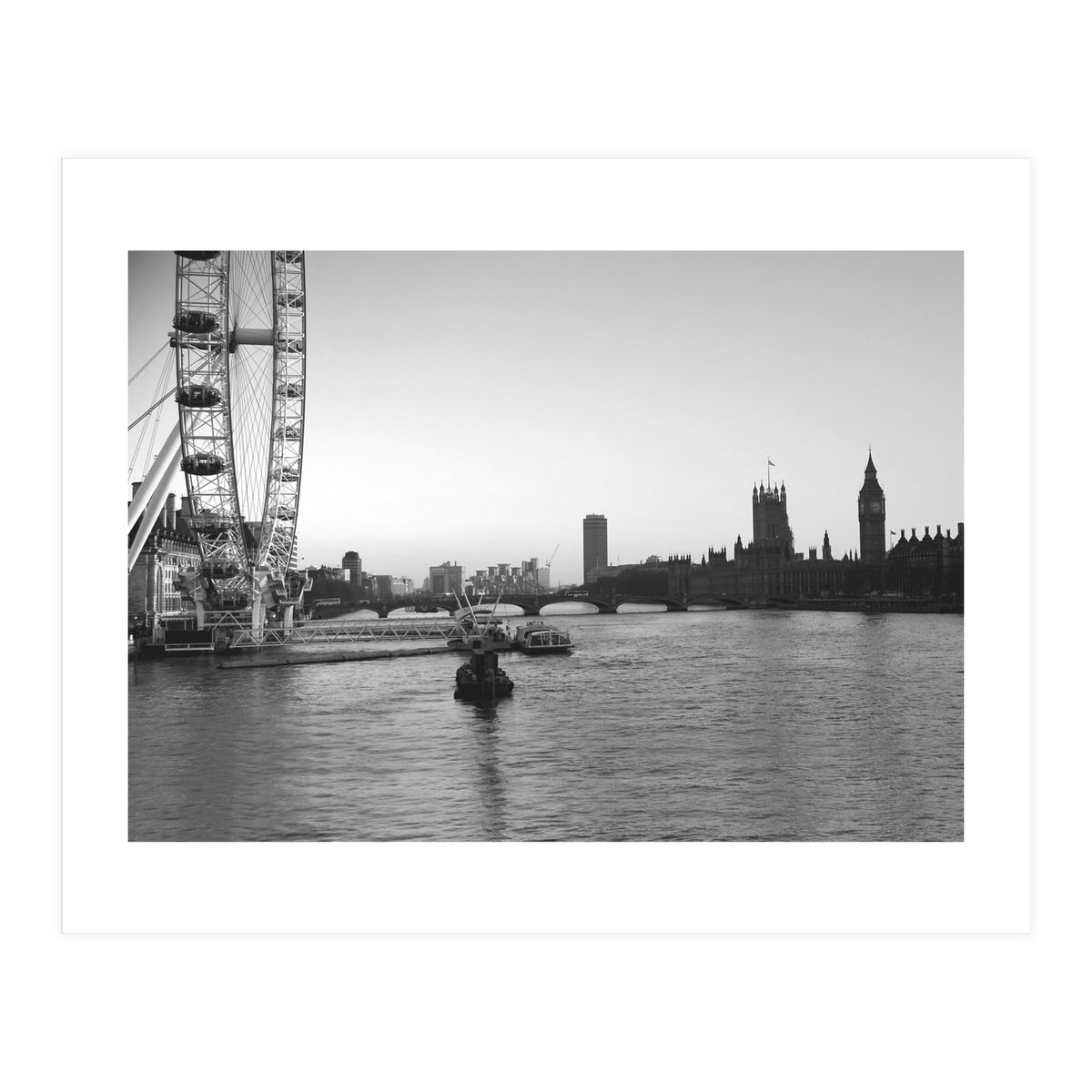 London River Thames, Big Ben House of Parliament  (Print Only)