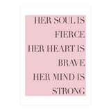 Fierce, Brave, Strong Female Empowerment Quote Pink (Print Only) thumbnail