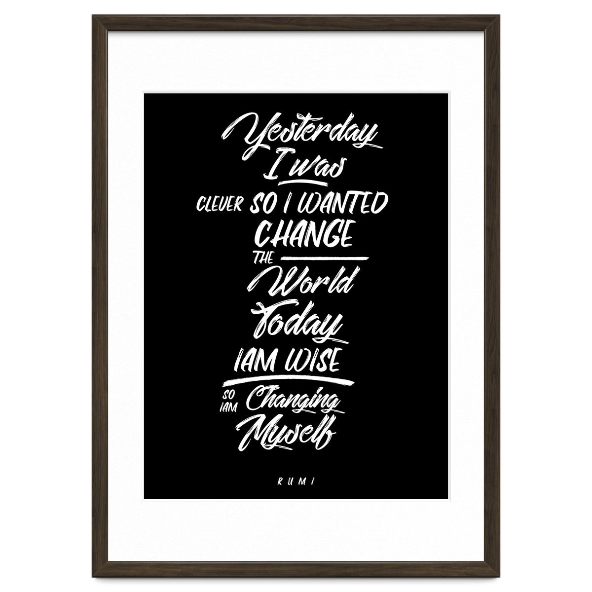 Changing Myself - Rumi Quote Typography