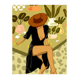Make it Worth Their While, High Fashion Brown Woman Illustration, Plant Lady Little Black Dress (Print Only) thumbnail