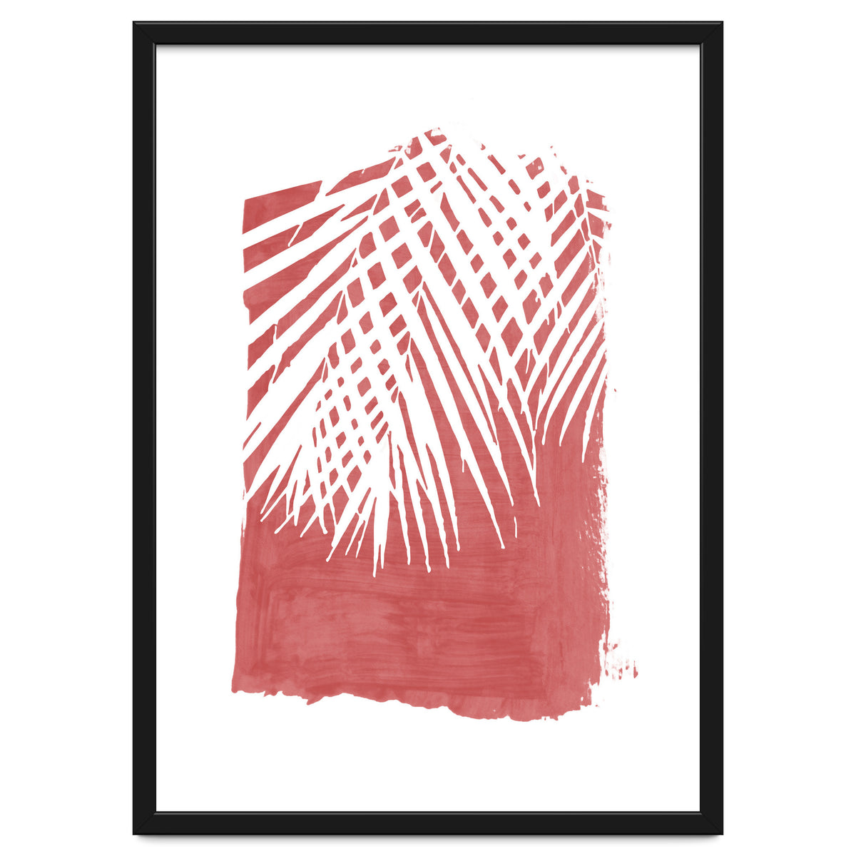 Palm Leaves On Red