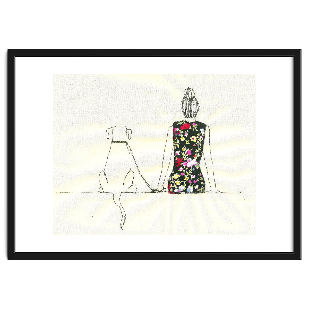 Girl And Dog Print